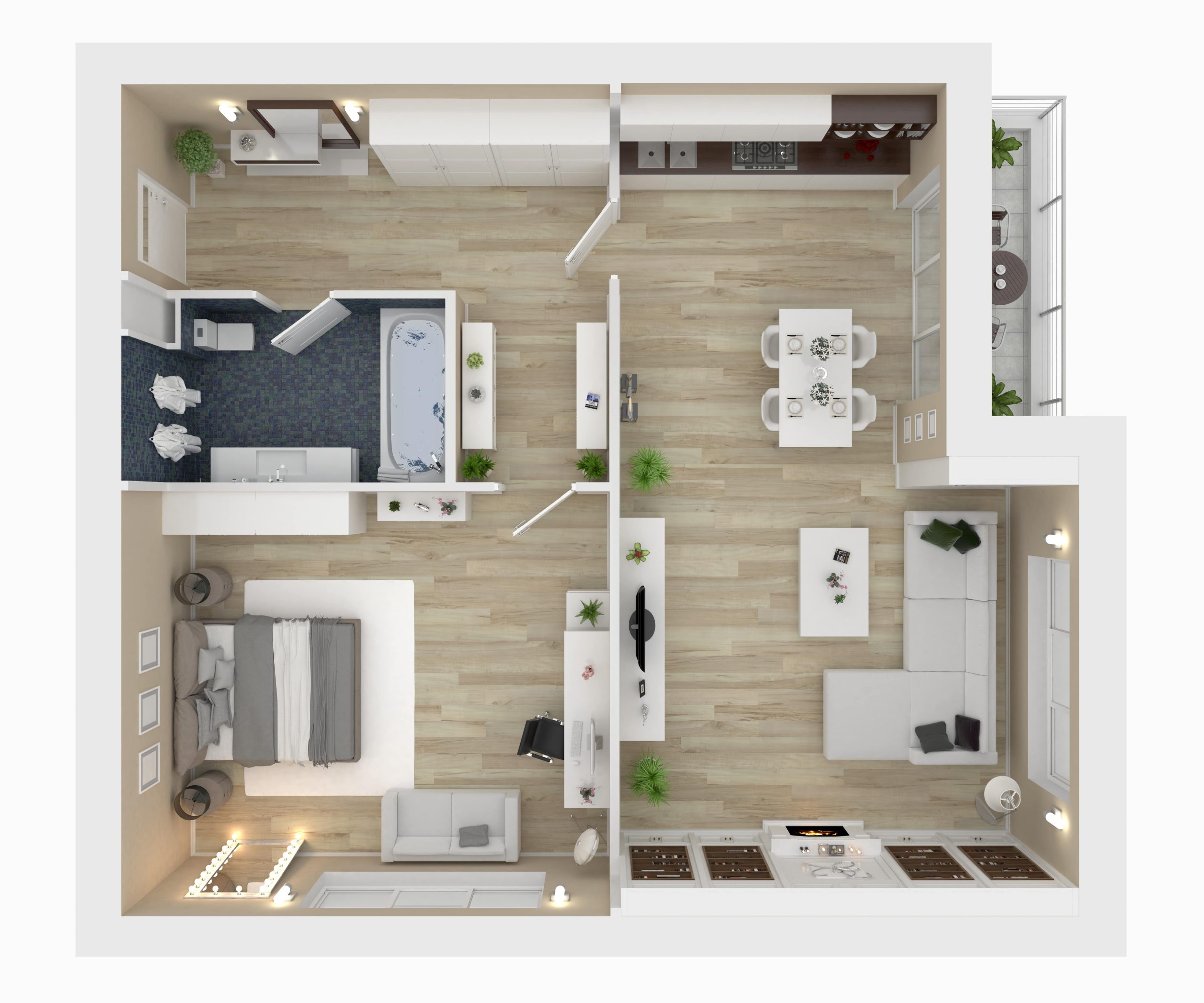 1 BHK Floor Plan